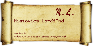 Miatovics Loránd névjegykártya